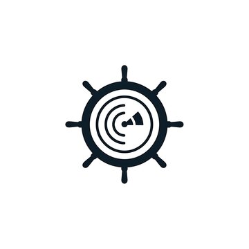 Navigation Control Ship Wheel Icon.