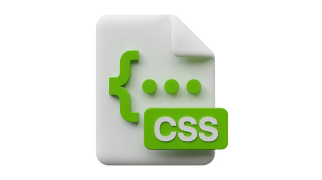 3D icon representing a css file with code brackets and dots programming development technology language brackets software frontend computer internet application document