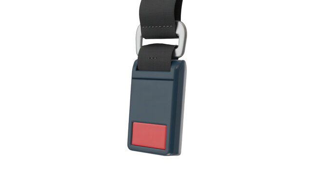Close-up of a seatbelt buckle mechanism with red release button safety belt seatbelt restraint mechanism automotive transport security fastener component emergency protection