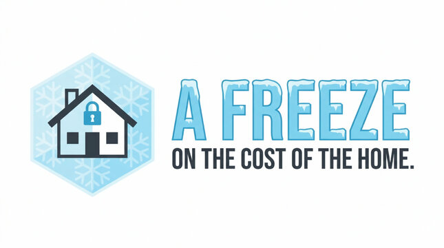 Home Cost Freeze and Real Estate Economy Concept