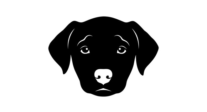 A black dog's face with a sad expression