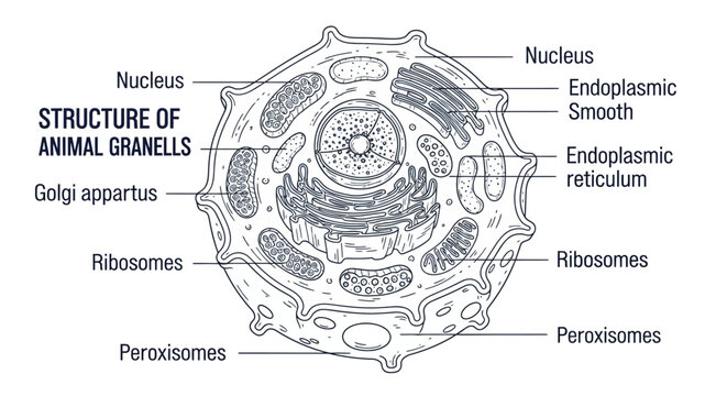 Animal Cell Structure Diagram Illustration.