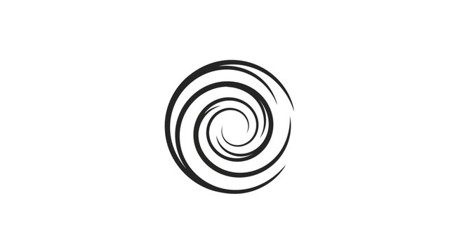 Black swirl shape design element symbol.
