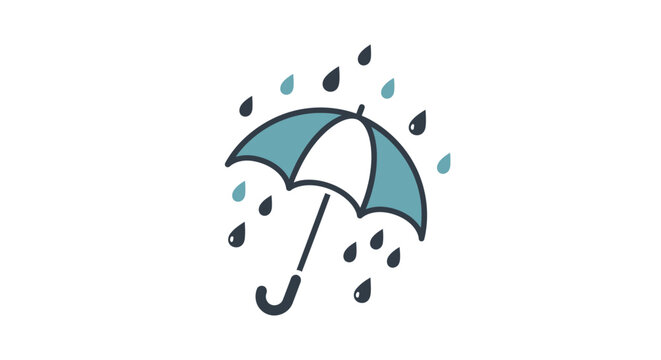 Blue and white opened umbrella.