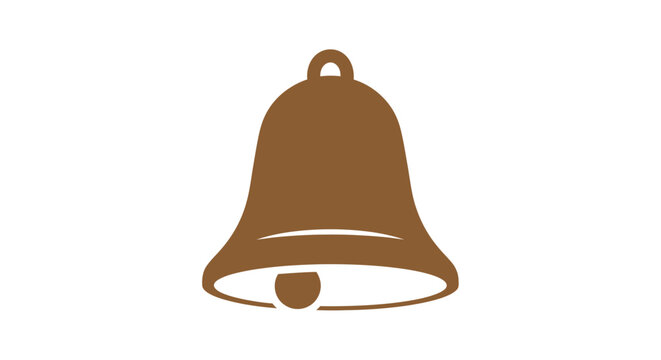 Brown Metal Bell With Clapper Inside.
