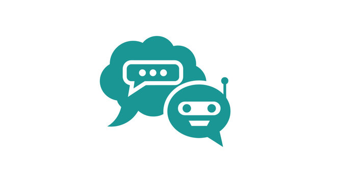 Chatbot conversation AI speech bubbles.