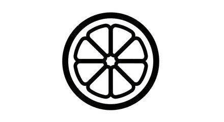 Obraz premium Minimalist Citrus Slice Icon