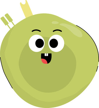Cute Immune T Cell CD4+ Illustration. Vector Isolated