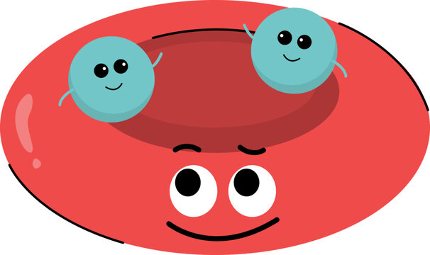 Erythrocytes Carrying Oxygen Illustration. Vector Isolated