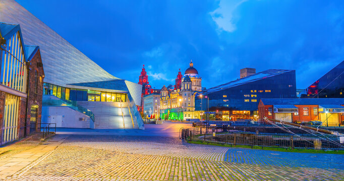 Liverpool city skyline, cityscape of United Kingdom in Europe