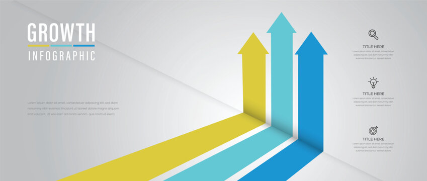 3 step bar chart Infographic template design. Business success, perfect for presentations and data visualization. 