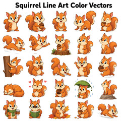 Obraz premium Squirrel Sitting on Tree Branch Cute Wild Rodent in Natural Forest Habitat