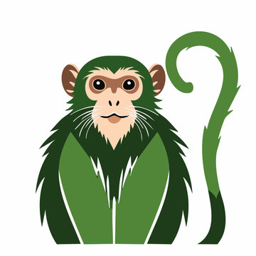 Stylized Green Monkey Illustration