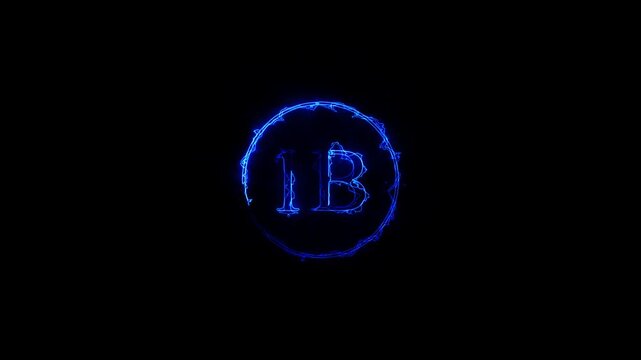 Blue Neon Glowing 1B Milestone Animation on Black Background