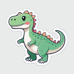 Obraz premium Cute Cartoon Dinosaur Sticker