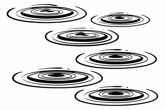 Abstract black ink ripple design illustration representing motion and fluidity in a graphic style