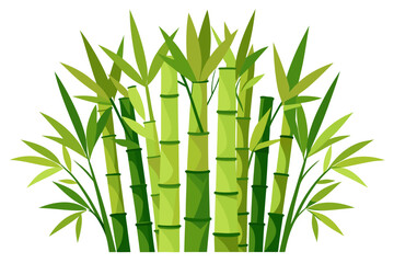 Obraz premium Vibrant green bamboo stalks arranged in a cluster for this professional vector graphic design illustration of tropical natural plant life
