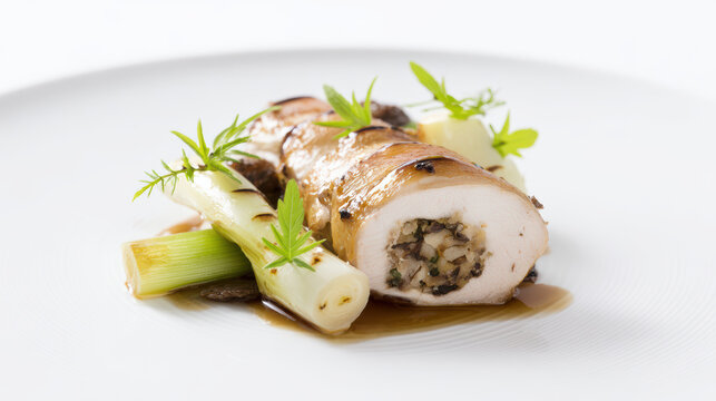 honey-glazed bresse chicken with truffle sauce