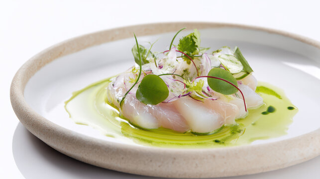 sea bream ceviche with tiger's milk and fresh ingredients