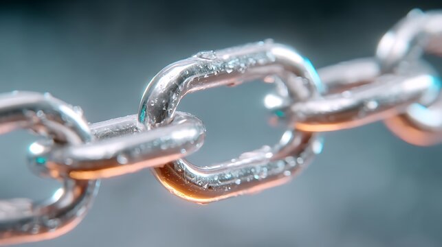 Metal Chain Link with Closeup, Security, and Strength.