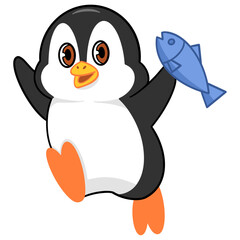 Fototapeta premium Cute Penguin Cartoon Character