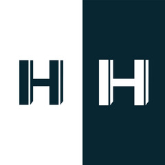 Obraz premium Creative And Minimalist Letter H 3D Style Logo Icon Design Stock Vector - Illustration.
