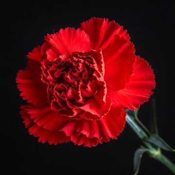A close-up of a vibrant red flower against a dark background