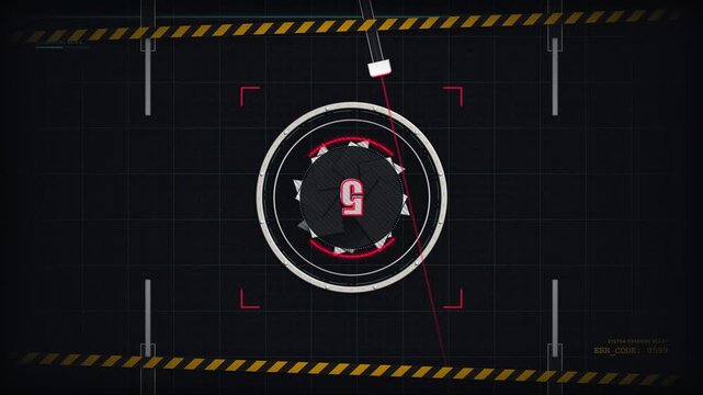 Futuristic Cinematic Countdown Sequence Featuring Digital Overlay Graphics and Precision Targeting UI Elements for Video Production Projects