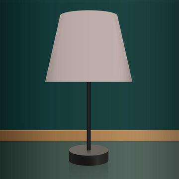bedside table lamp in a color style on a minimal background 3d vectorization
