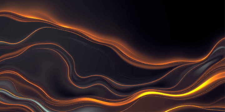 Artistic abstract background vector illustration featuring orange fire waves and blue light motion lines in a creative pattern design