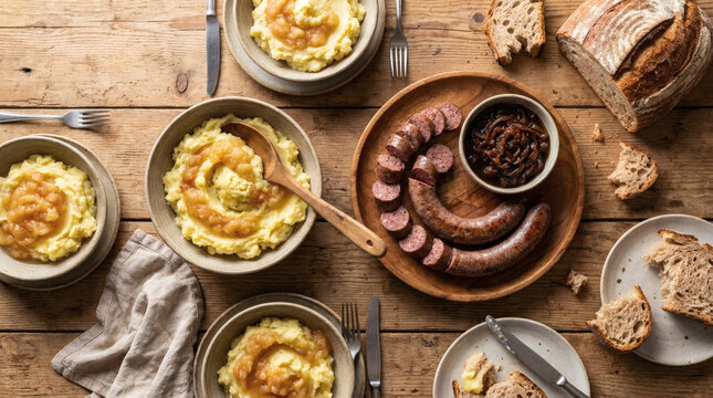 Himmel un &Auml;&auml;d Rustic Family Table Traditional German Farmhouse Meal
