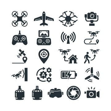 Drone Technology Icons and Symbols.