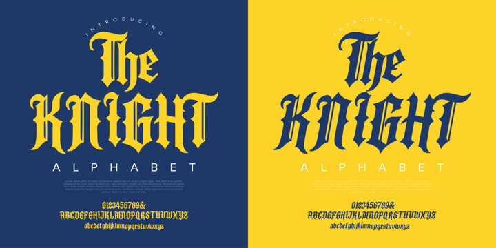 The Knight Alphabet Gothic Blackletter Font for Medieval Branding and Vintage Heraldic Design Illustration