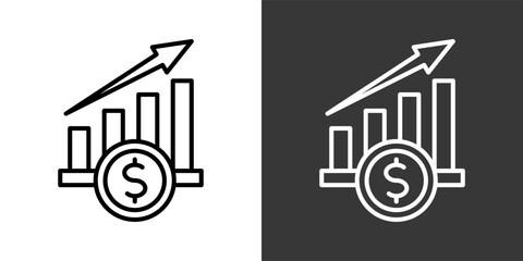 Progressive Growth Black And White Icon Set Collection Pack Vector Illustration © Adiba