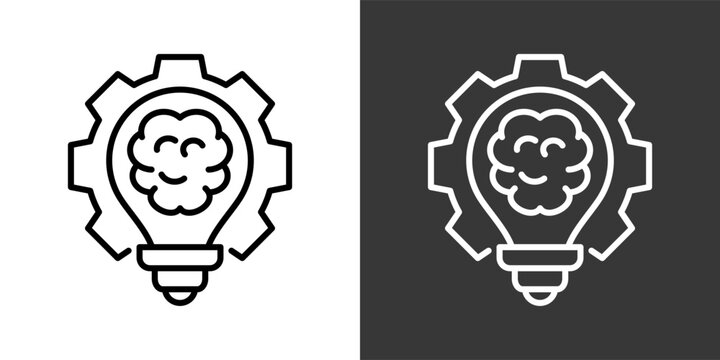 Resourcefulness Black And White Icon Set Collection Pack Vector Illustration