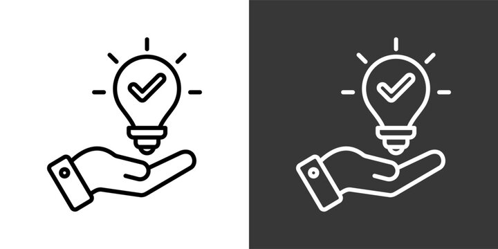 Solution Black And White Icon Set Collection Pack Vector Illustration