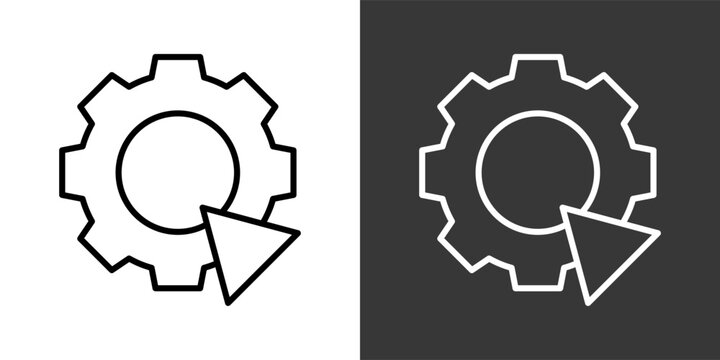 Automation Black And White Icon Set Collection Pack Vector Illustration