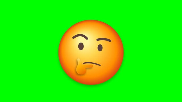 Thinking face emoji with hand on chin showing deep thought and contemplation