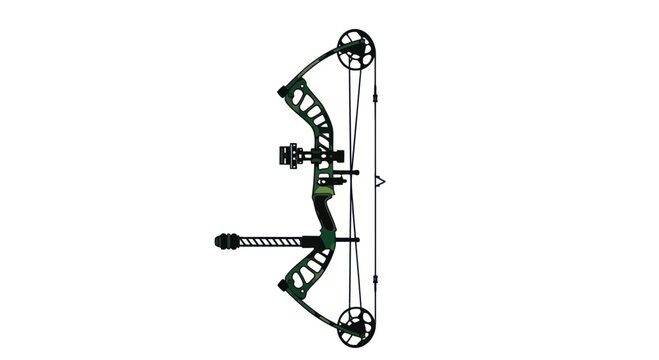 Modern Compound Bow for Archery - Camo Design, Isolated on White Background
