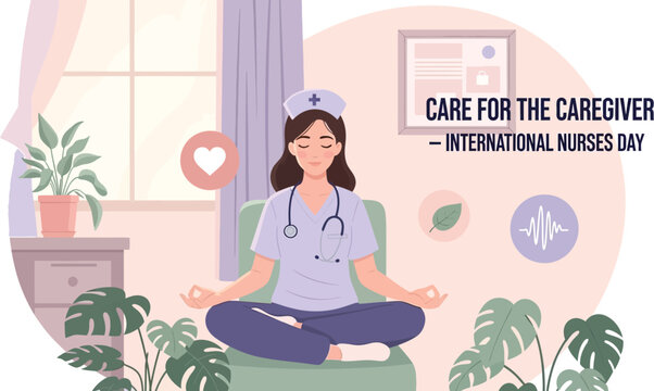 International nurses celebrate a peaceful day with vector illustrations of calmness
