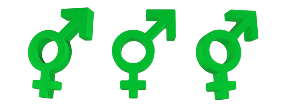 3D gender symbol rendering