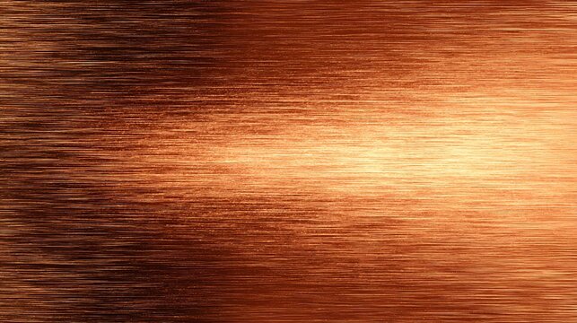 Abstract brushed copper metal texture background with light reflection.
