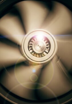 Rotating fan close up