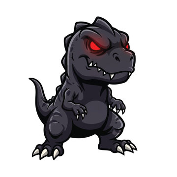 Cartoon Godzilla Monster Creature Design.