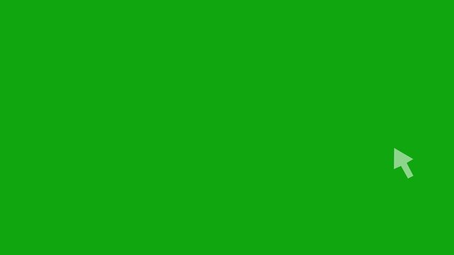 Mouse pointer cursor click press animation on green background, cursor click animated Burst Effect. Cursor Pointer Icon Clicking, Mouse Click Cursor Loop Animation 
