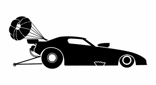Car with Dragster Parachute.