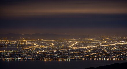 Fototapeta premium City lights aerial view