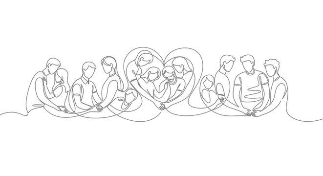 Diverse group of people sitting together.