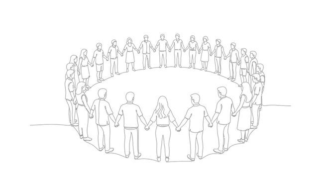 Diverse group of people standing together.