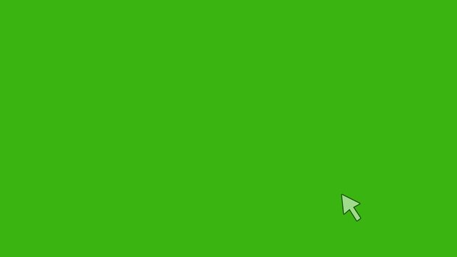 Mouse pointer cursor click press animation on green background, cursor click animated Burst Effect. Cursor Pointer Icon Clicking, Mouse Click Cursor Loop Animation 